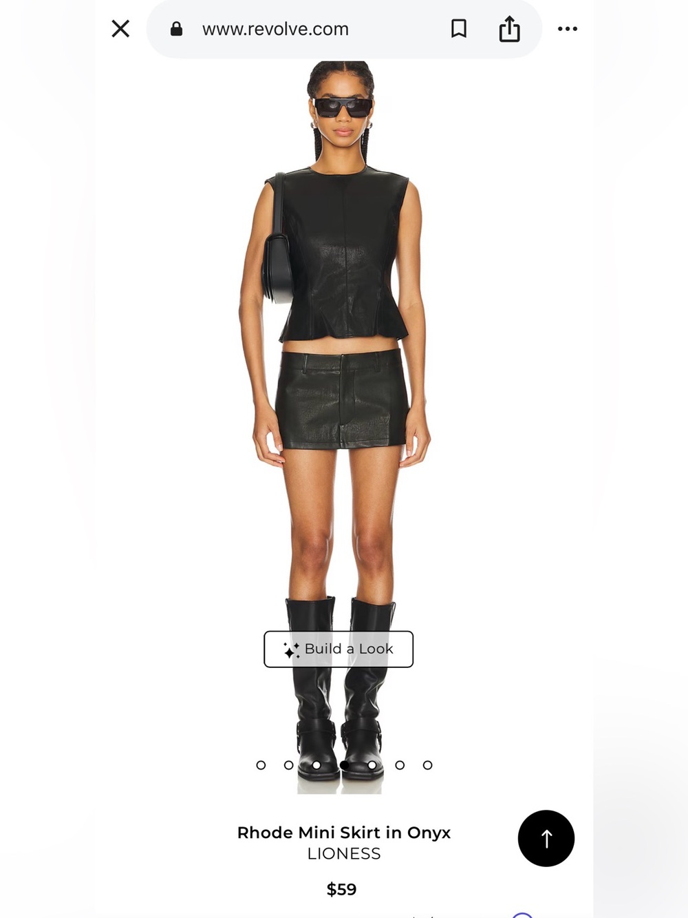 Lioness Black Leather Mini Skirt